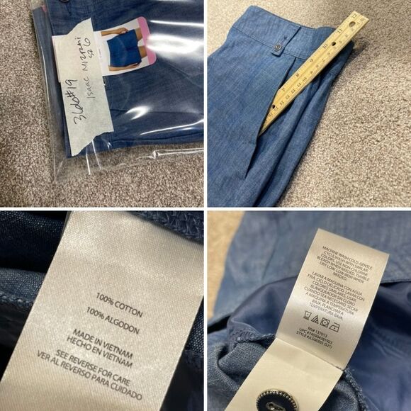 Isaac mizrahi womens tailored shorts sz 6 high rise chambray denim shorts nwt - Picture 12 of 12